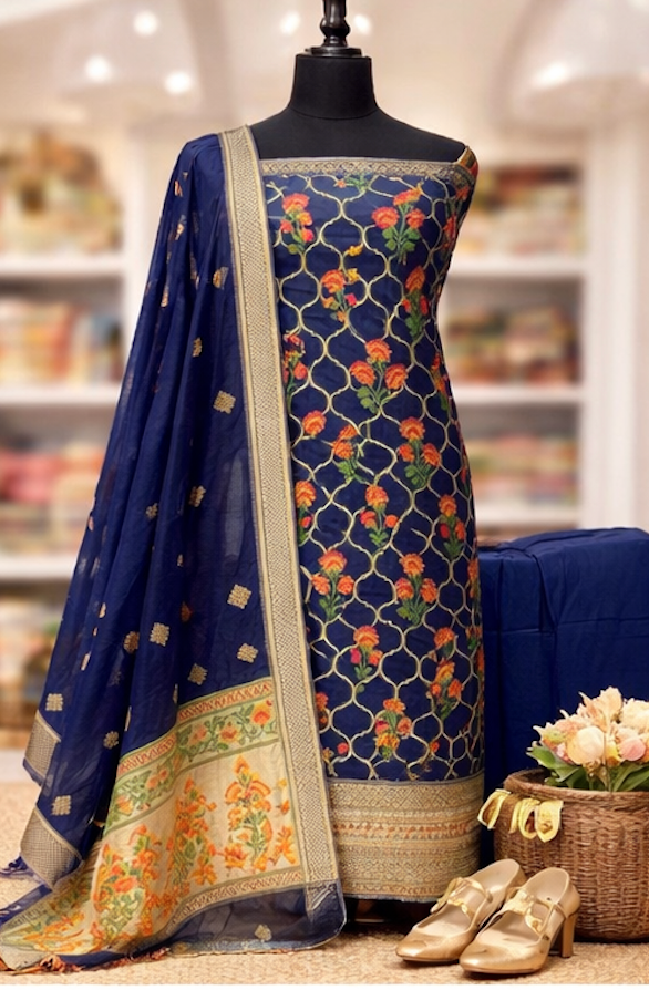 Unstitched Dress Material Banarasi