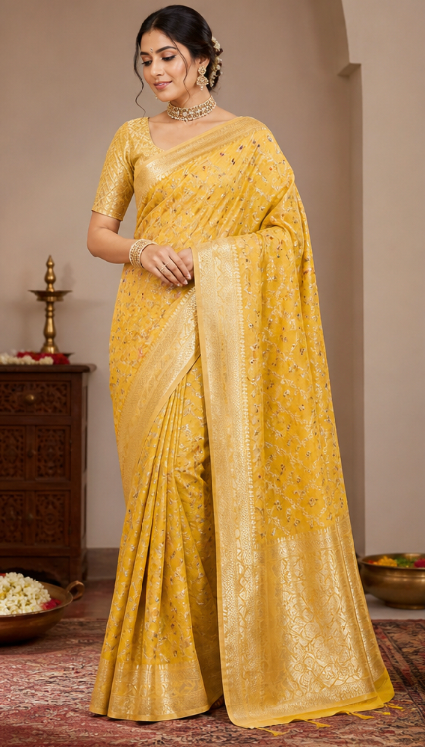 Sunlit Mina Banarasi Saree