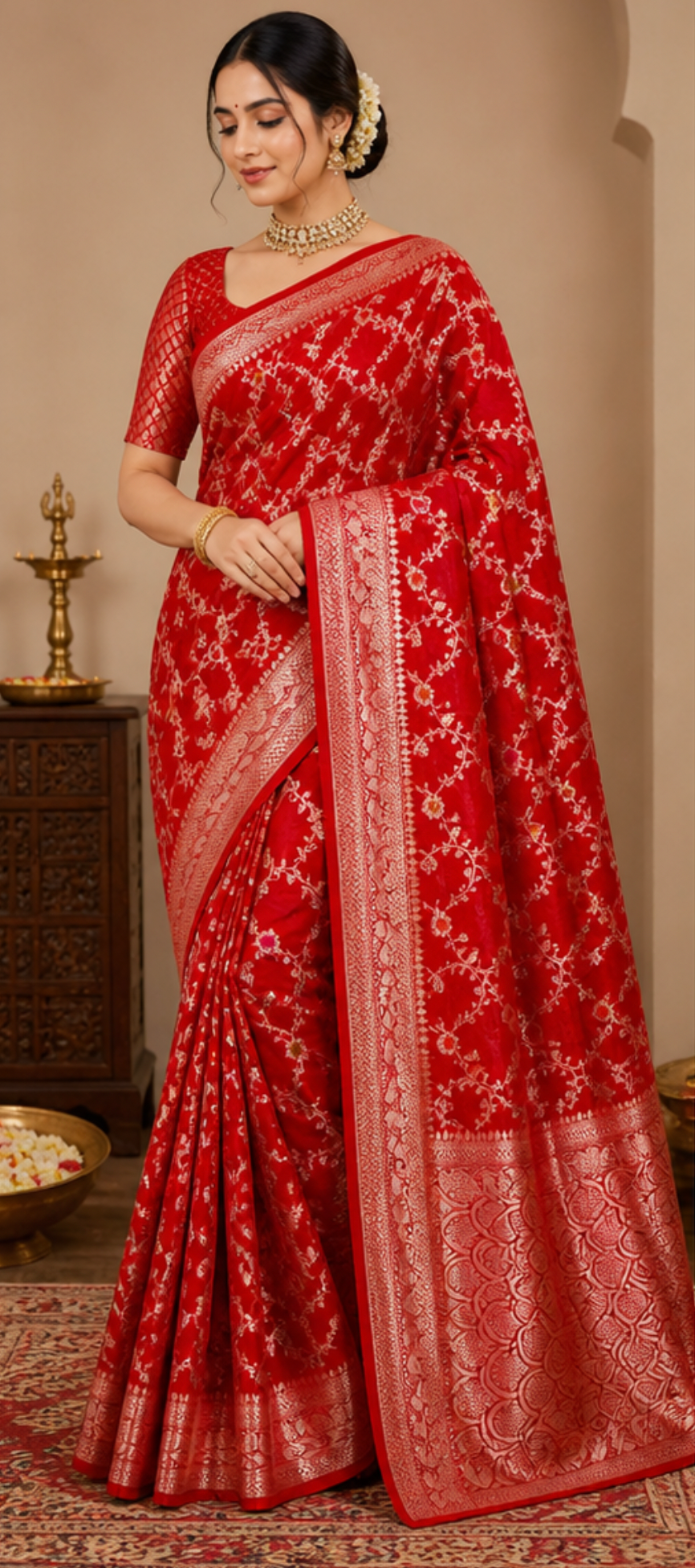 Scarlet Mina Banarasi Saree
