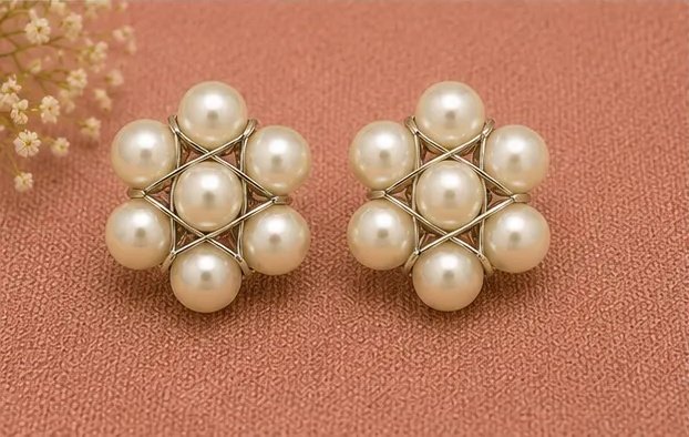 Chic Floral Pearl Wire-Wrapped Stud Earrings view 6