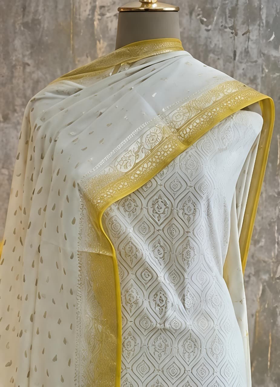 Exclusive Banarasi Unsticthed suit fabric view 5