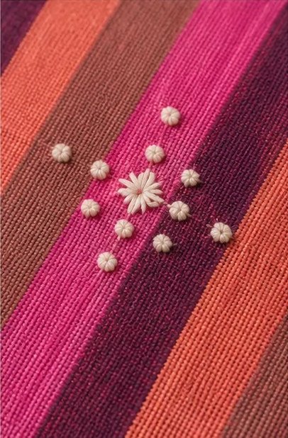 Sunset Blush Striped Cotton Dupatta view 2
