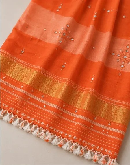 Royal Berry Striped Cotton Dupatta view 2