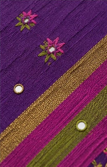 Royal Violet Handwoven Cotton Dupatta view 2