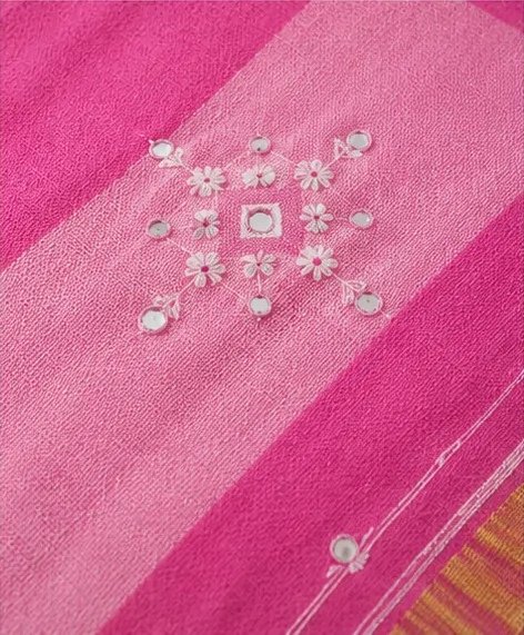 Blush Pink Handcrafted Cotton Dupatta view 4