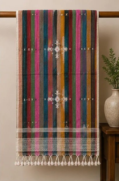 Heritage Multicolor Striped Cotton Dupatta