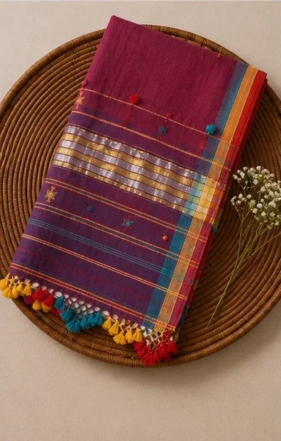 Ruby Multicolor Striped Cotton Dupatta