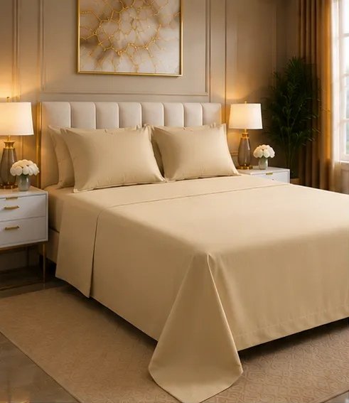 400 TC Premium Gold/Beige Bedsheet view 5