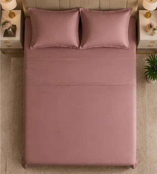 400 TC Premium Mauve/Dusty Pink Bedsheet view 4