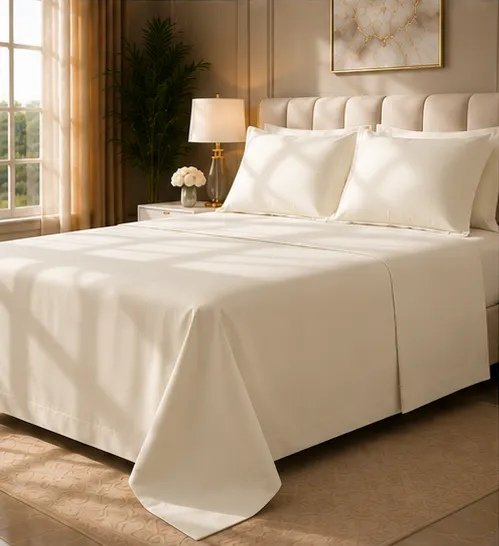 400 TC Premium Cream/Off-White Bedsheet