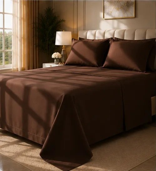 400 TC Premium Dark Brown Bedsheet