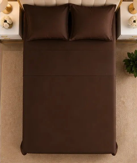400 TC Premium Dark Brown Bedsheet view 5