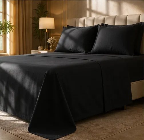 400 TC Premium Black Bedsheet