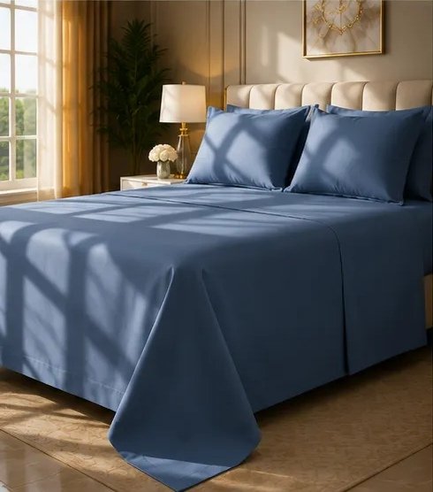 400 TC Premium Blue Bedsheet