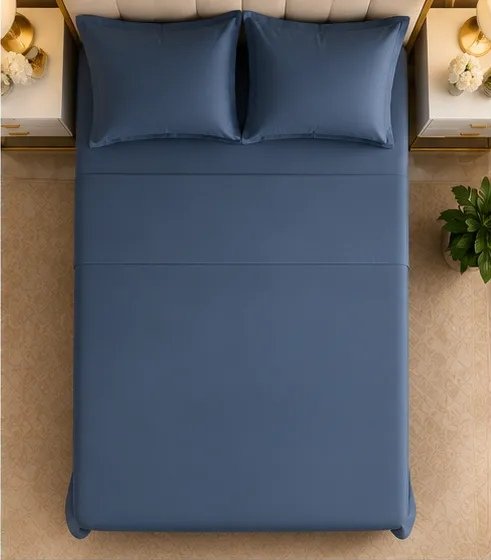 400 TC Premium Blue Bedsheet view 5
