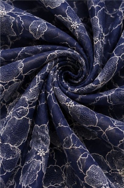 Navy Blue Floral Embroidered Designer Saree view 6
