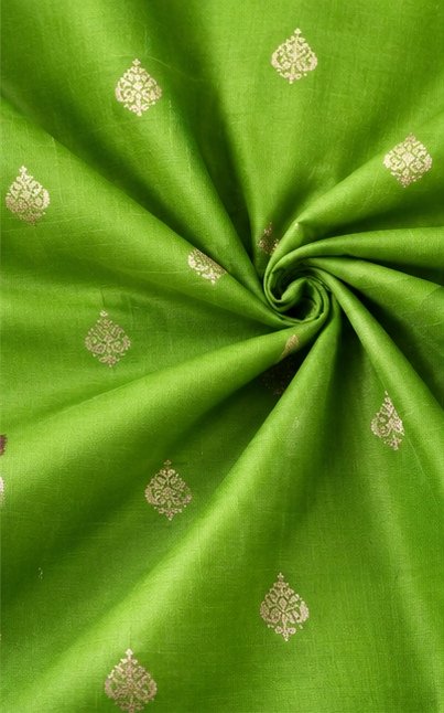 Parrot Green Paithani Silk Saree with Ganesha Pallu view 3