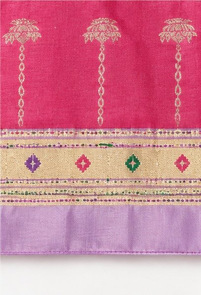 Pink Paithani Silk Saree with Ganesha Pallu view 6