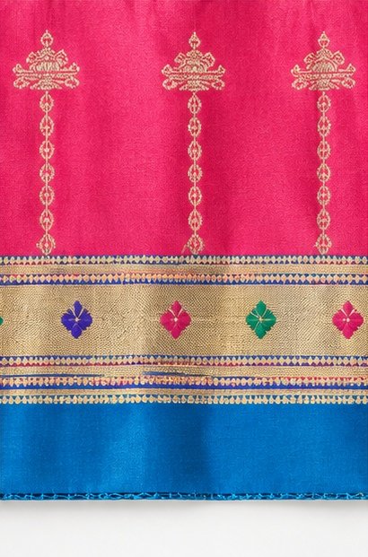 Royal Blue Traditional Paithani Silk Saree with Ganesha Pallu view 6