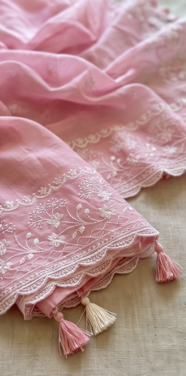 Pink Banarasi Mul Cotton Embroidered Suit Set C4 view 2