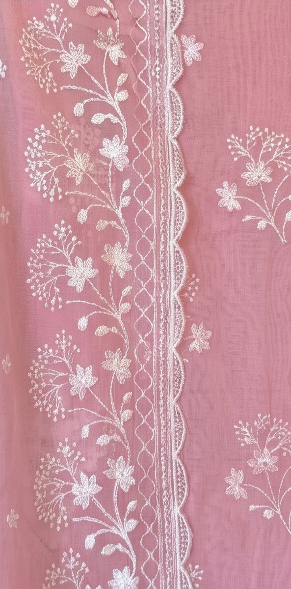 Pink Banarasi Mul Cotton Embroidered Suit Set C4 view 3